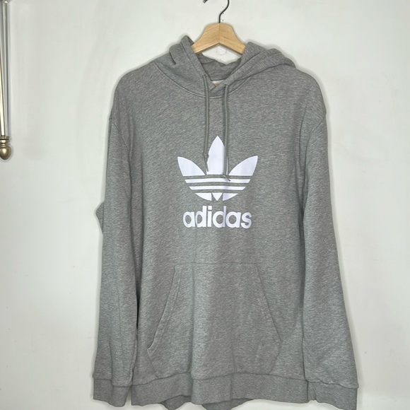 Adidas gray, and white hoodie pull over size XL - Picture 1 of 5